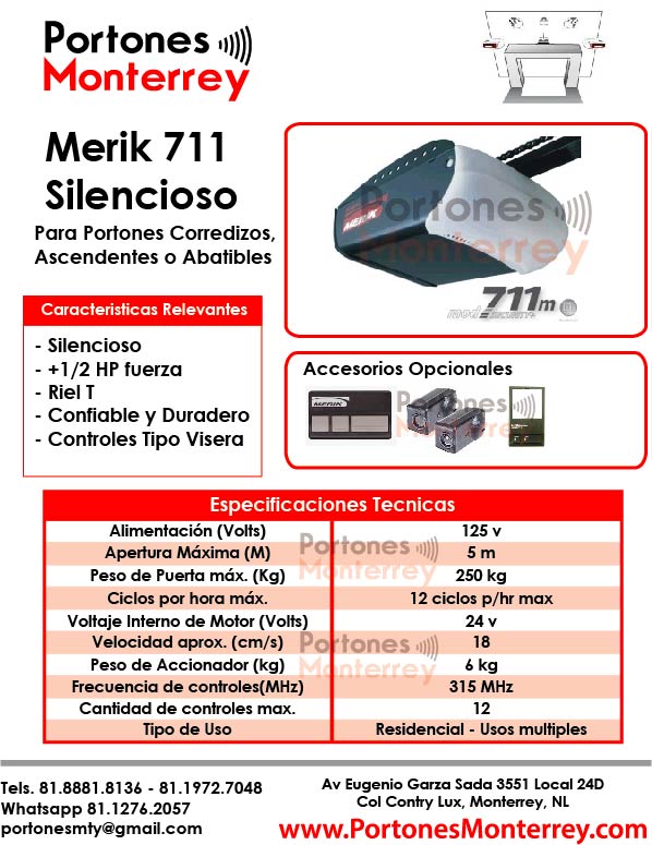 01 Merik 711 Motor para puerta automatica – Silencioso – con Instalación-1