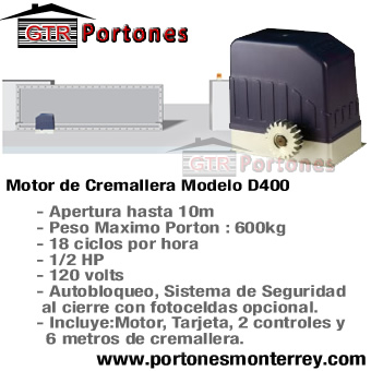 Motor Cremallera D400 – Para porton de 600Kgs-0