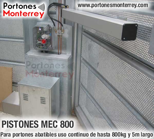 Pistones MEC 800 Fadini, Merik para portones abatibles uso continuo de hasta 800kgs y 5m de largo